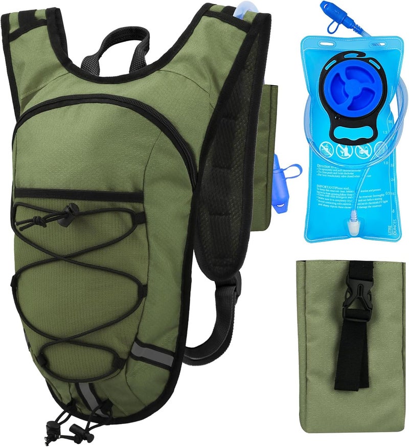 DEVONWIDE Lightweight Hydration Backpack 2L Water Bladder Pack for Running, Cycling, Hiking – Anti-Theft Water Backpack with Phone Holder, Trekking Pole Holder & Reflective Strips for Men & Women - Image 1